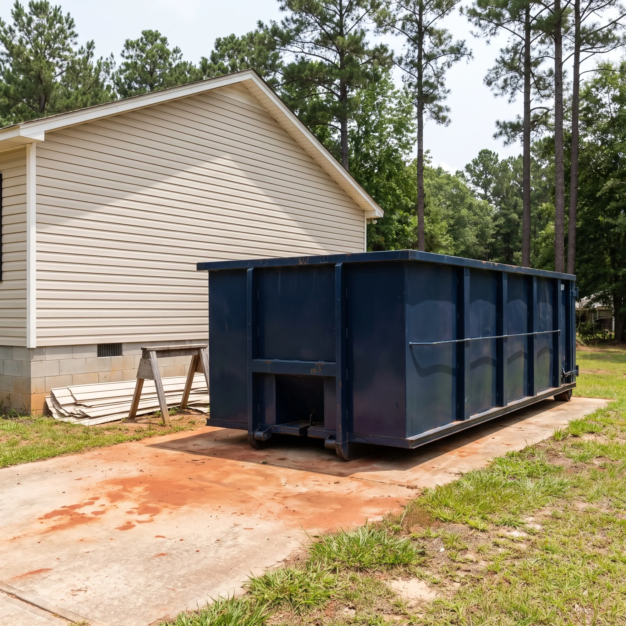 Dumpster on a Barrow County, GA job site